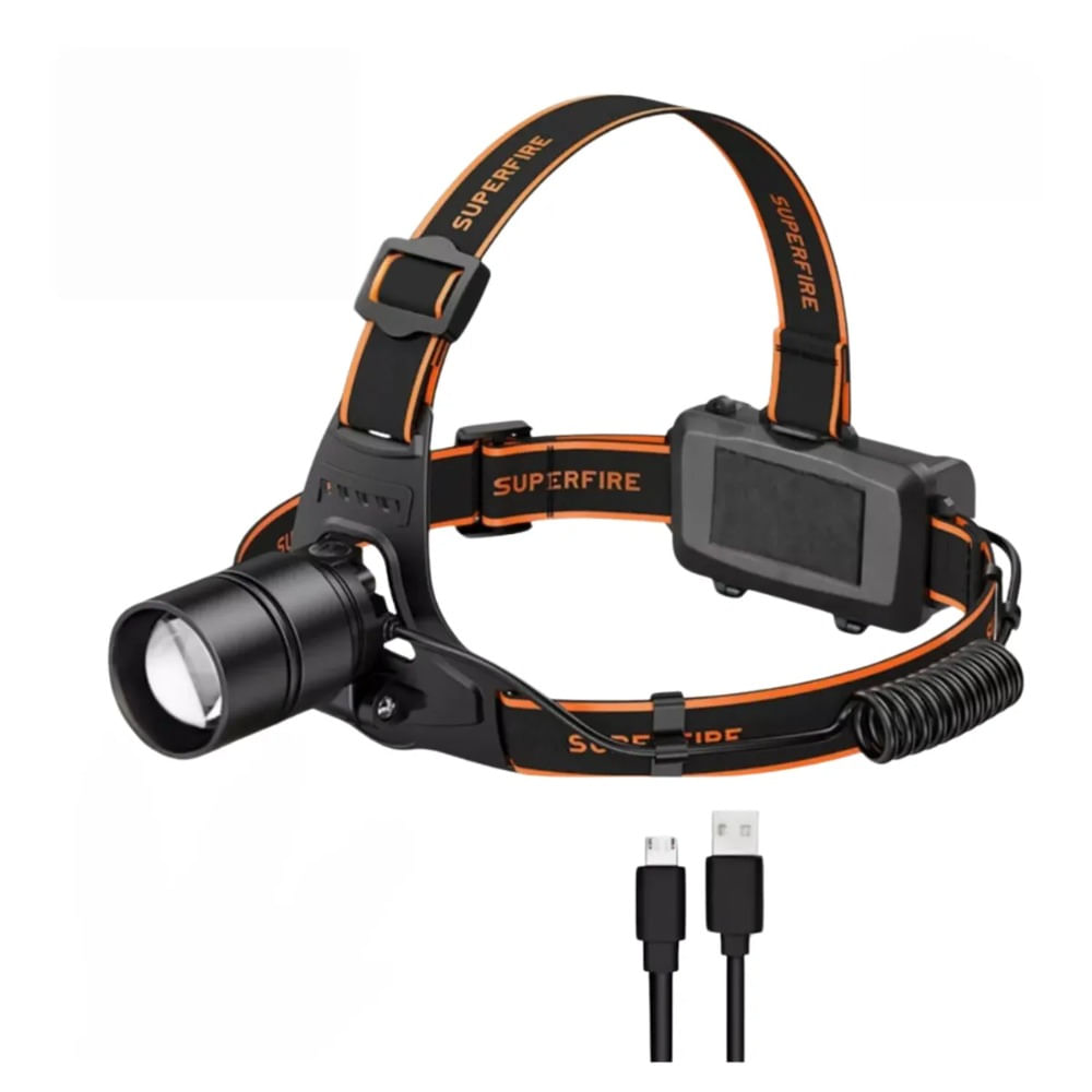 Linterna De Cabeza Recargable Resistente Al Agua Y Sensor Integrado