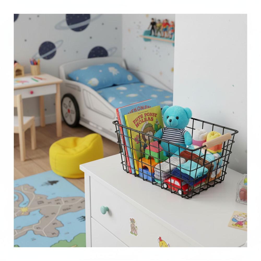 Canastilla Metal Cuadricula Set 3 Unids