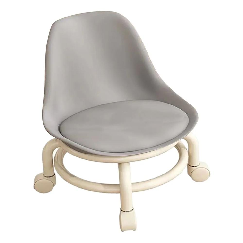 Silla taburete espaldar con ruedas Gris