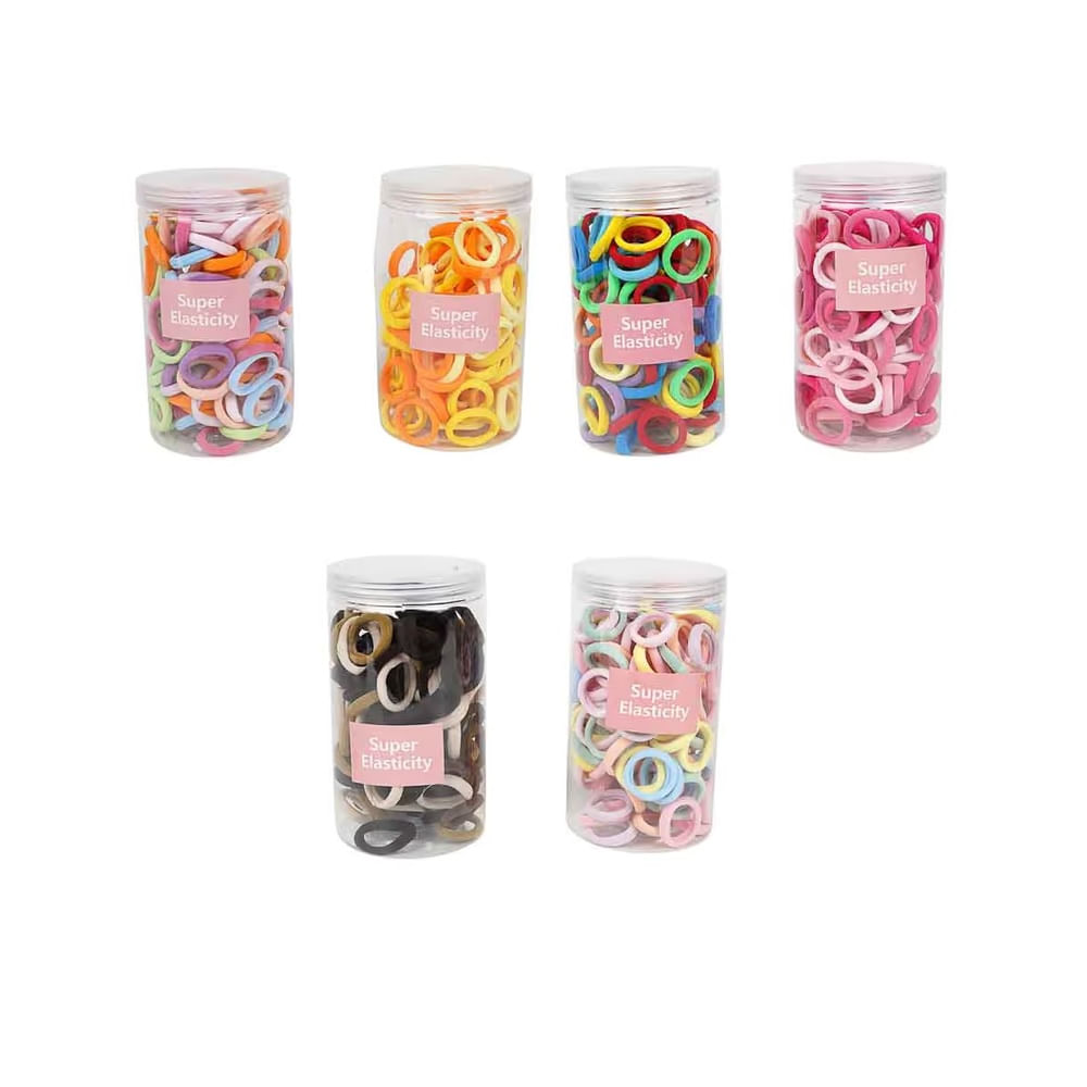 ESCOLAR - Set de 140 ligas elásticas multicolor para cabello