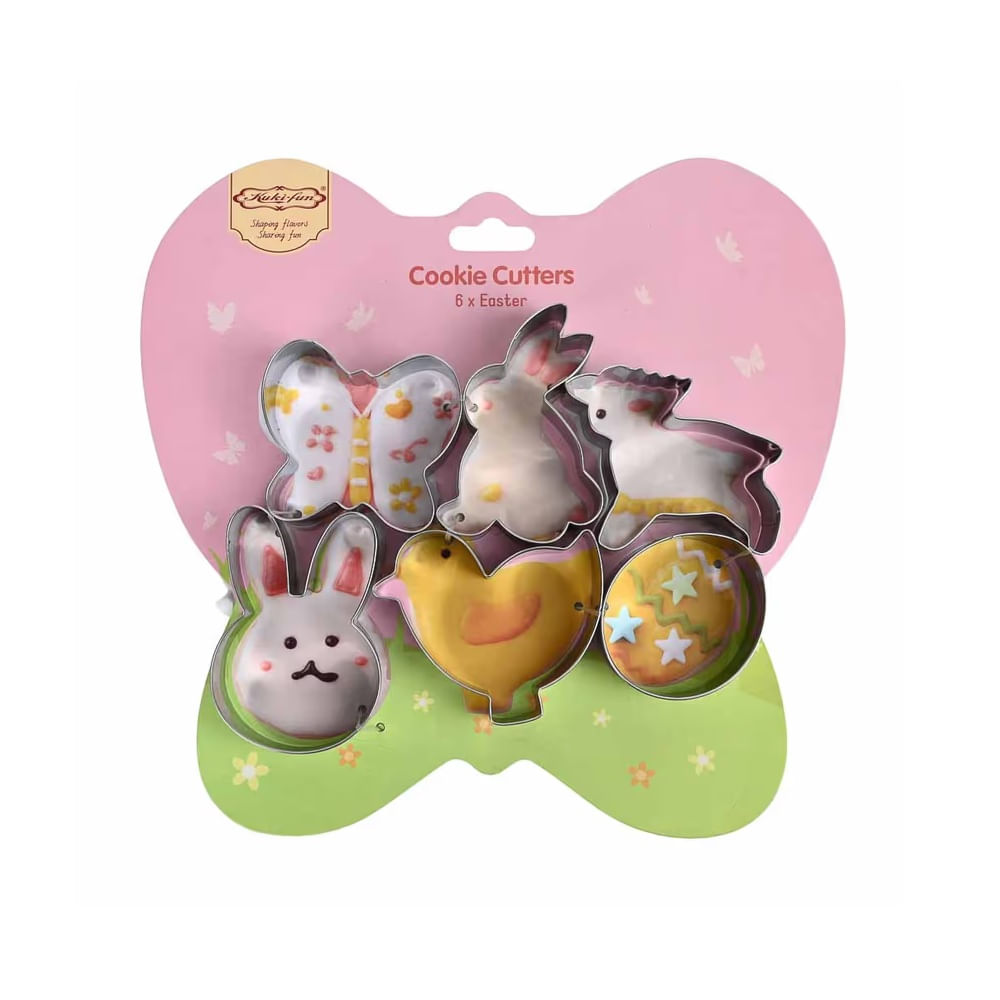 PASCUA - Set de 6 Cortadores de Galletas Surtidos Metal