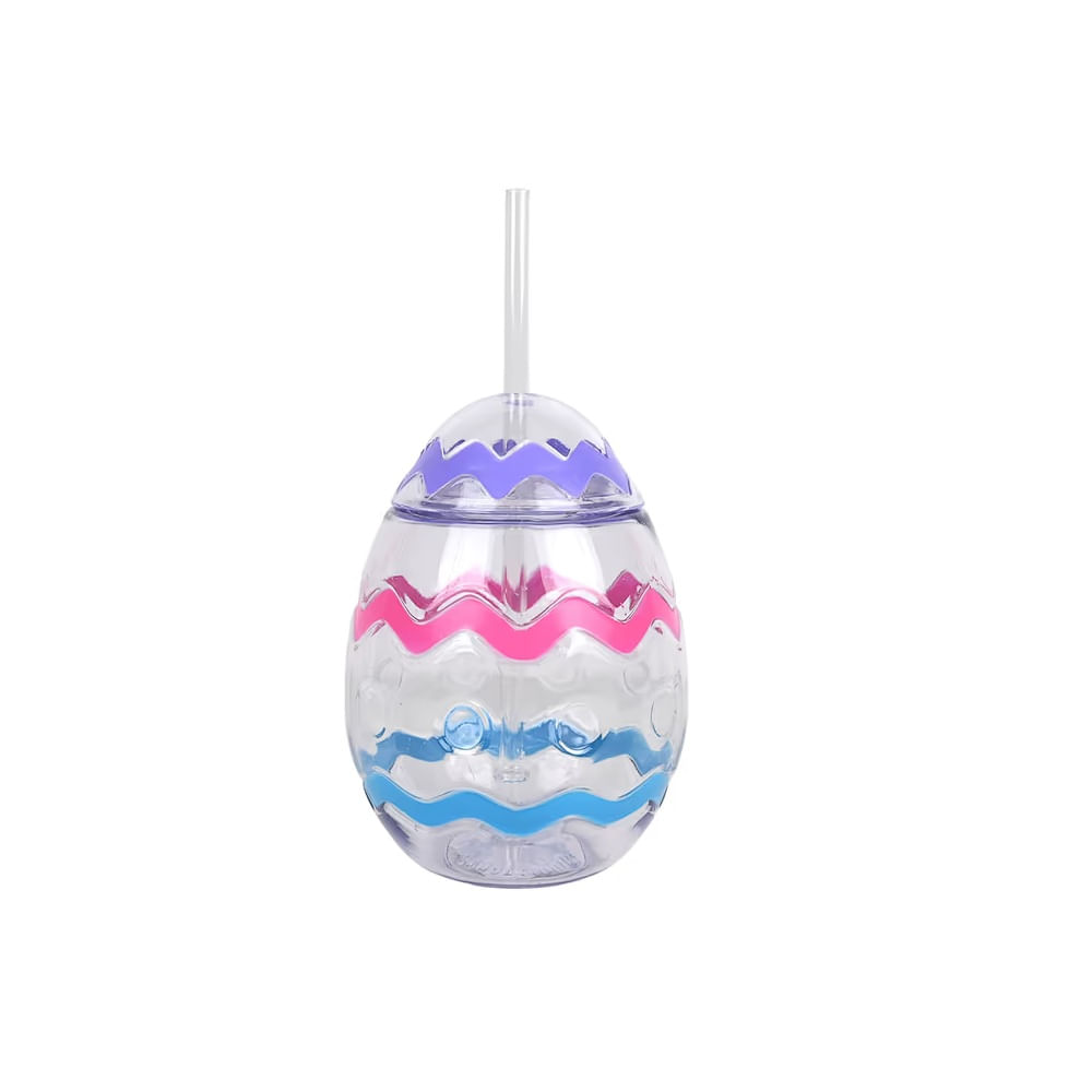 PASCUA - Vaso tomatodo de plastico diseño huevito multicolor