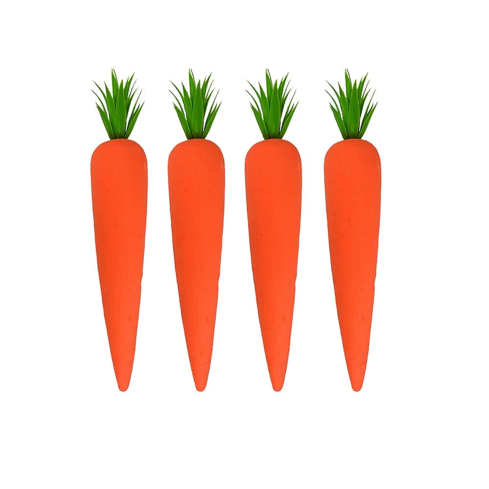 PASCUA - Set de Zanahorias Artificiales Medianas Pack 4 pzas