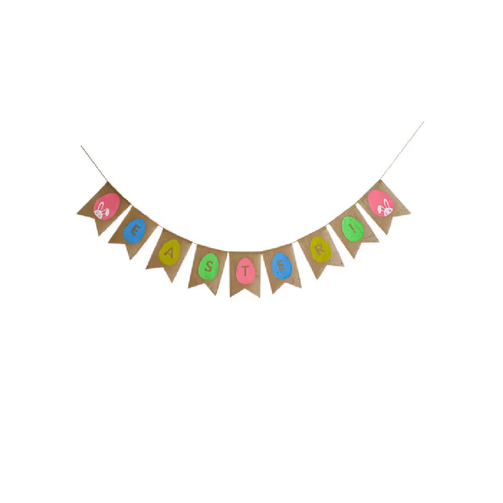 PASCUA - Set De 9Pcs Banderines De Yute Para Decoración