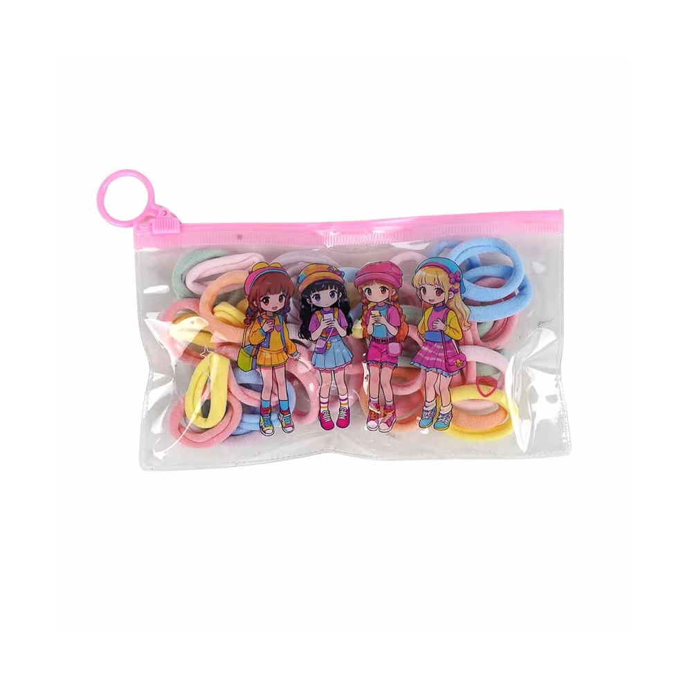 ESCOLAR - Set de 40 ligas elásticas decorativas para cabello
