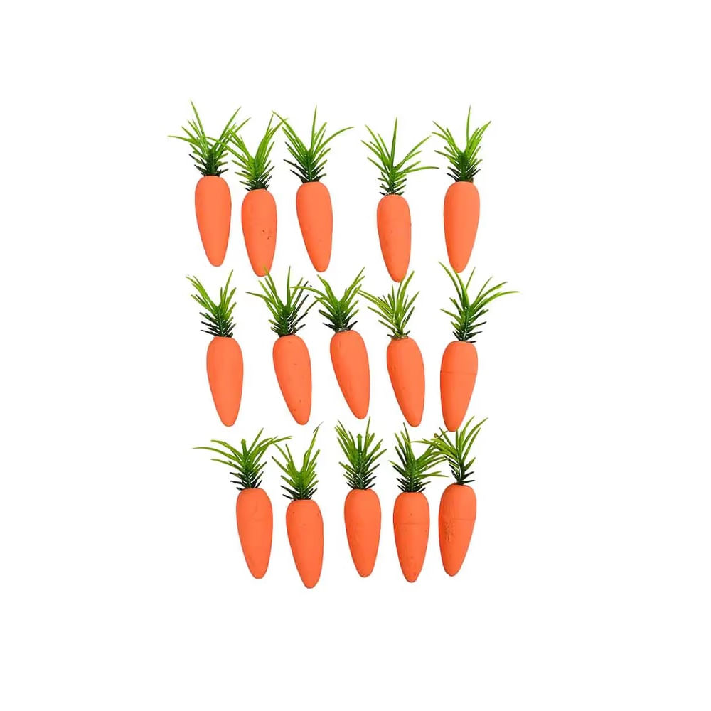 PASCUA - Bolsa de Mini Zanahorias Artificiales 24 Unidades de espuma