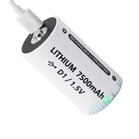 Bateria de Litio Recargable Tipo D 1.5V 7500mAh Pila D1 USB C