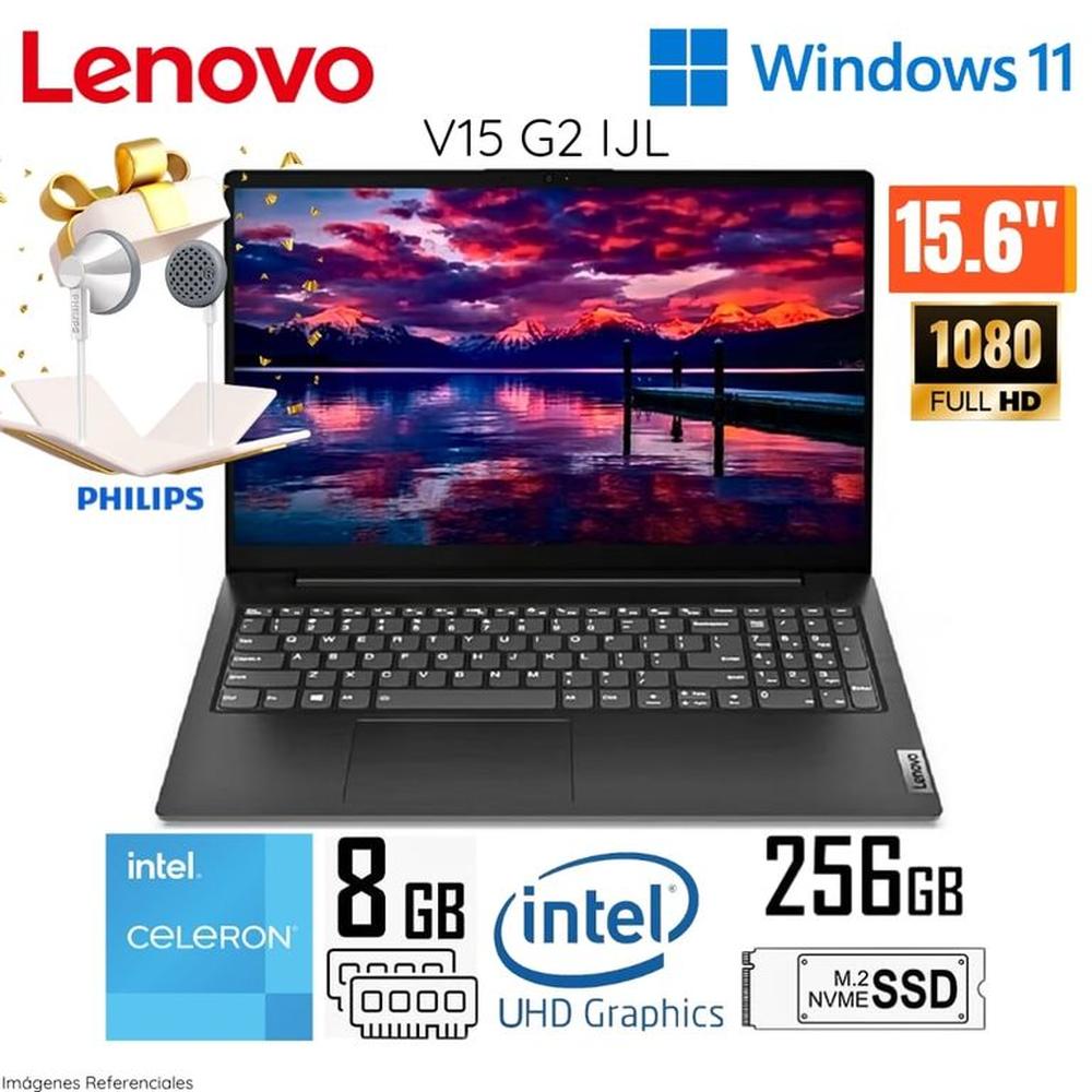 Laptop Lenovo V15 G2 IJL 15.6 Pulg. FHD Intel Celeron N4500 8GB RAM 256GB SSD 82QY00QALM