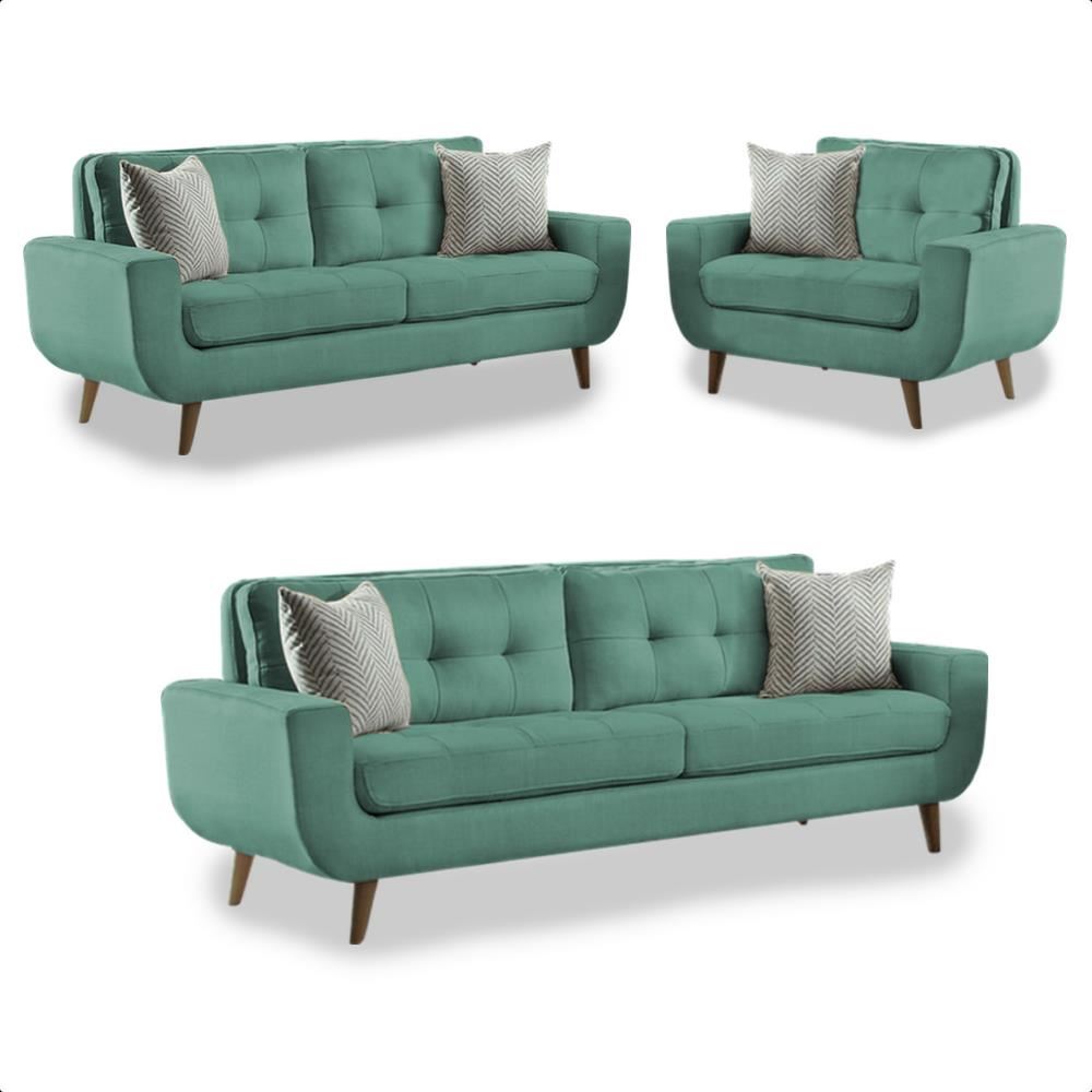 SALA GEORGE VERDE JADE 3 2 1 CUERPOS - FALOTIH 3M