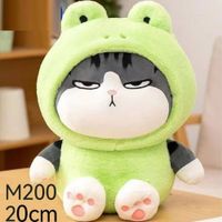 Peluche Gato Emperador Disfrazado De Rana  Kawaii 20cm