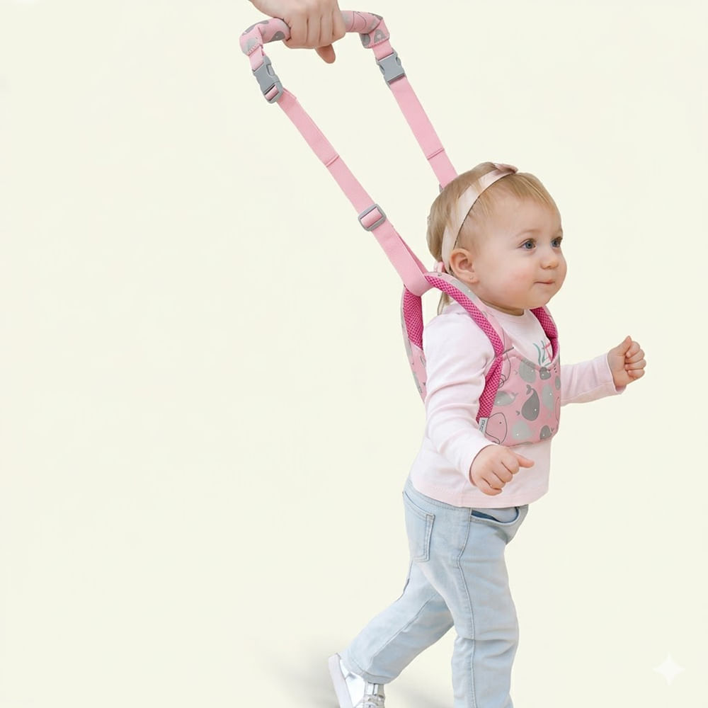 Arnes Caminador Para Bebes 2 En 1 Color Rosado