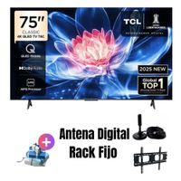 Televisor TCL 75'' UHD 4K QLED 75T6C GoogleTV 2025 - ANT - RACK FIJO
