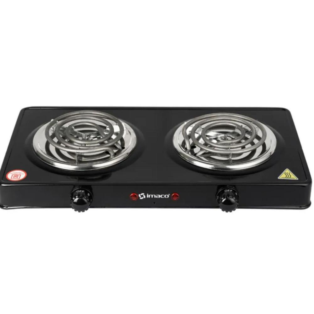 Cocina Electrica Imaco HP1400 Dos Hornillas Diseño Negro Compacto