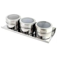 Set x 3 Condimenteros Imantados de acero Inox.
