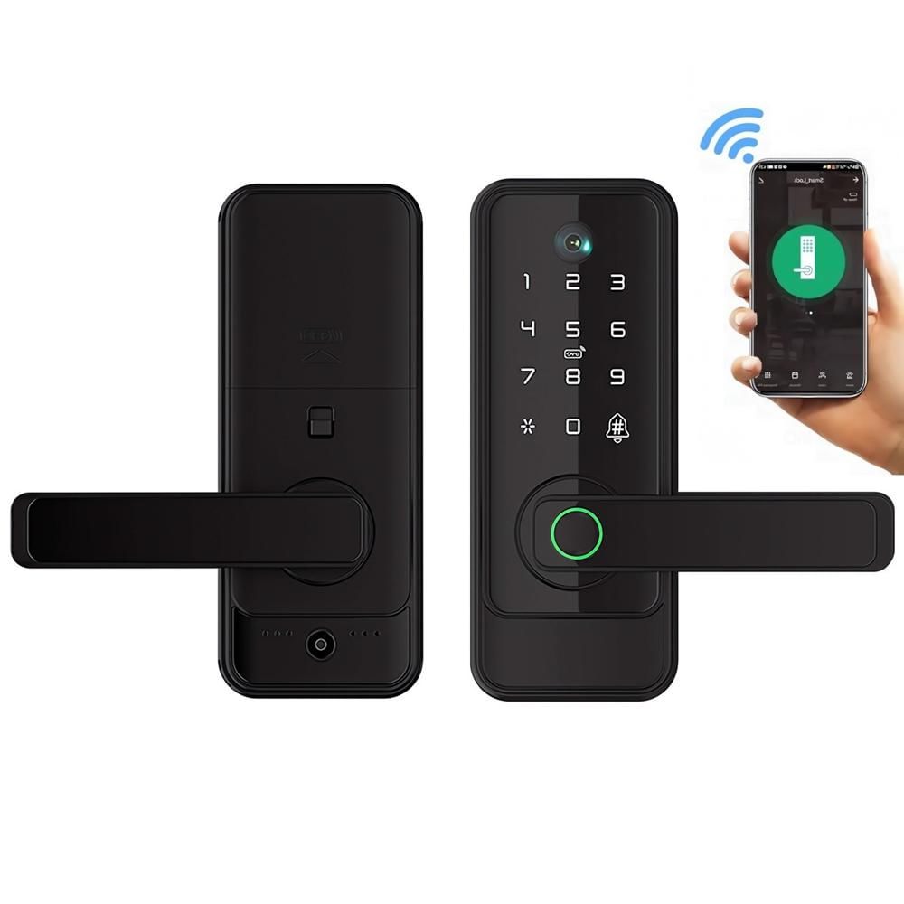 Cerradura Inteligente Smart Chapa Biométrica Wifi V1 Pro Negro