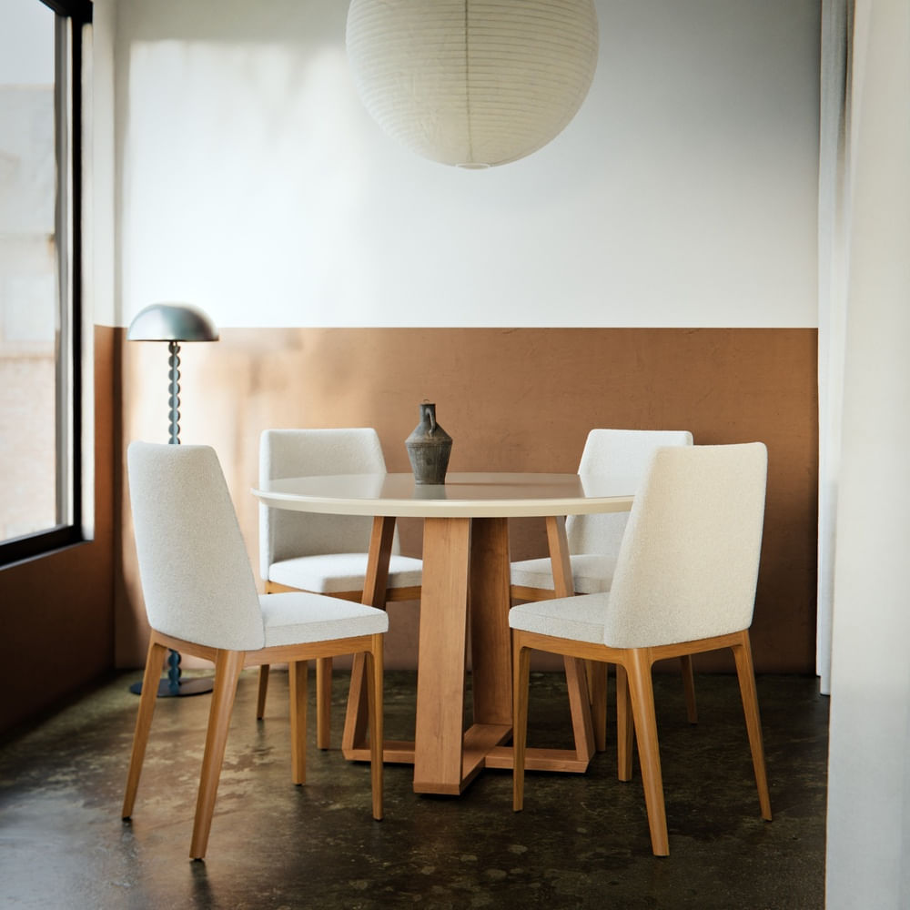 COMBO WOOD 4 SILLAS CITY BOUCLE BEIGE