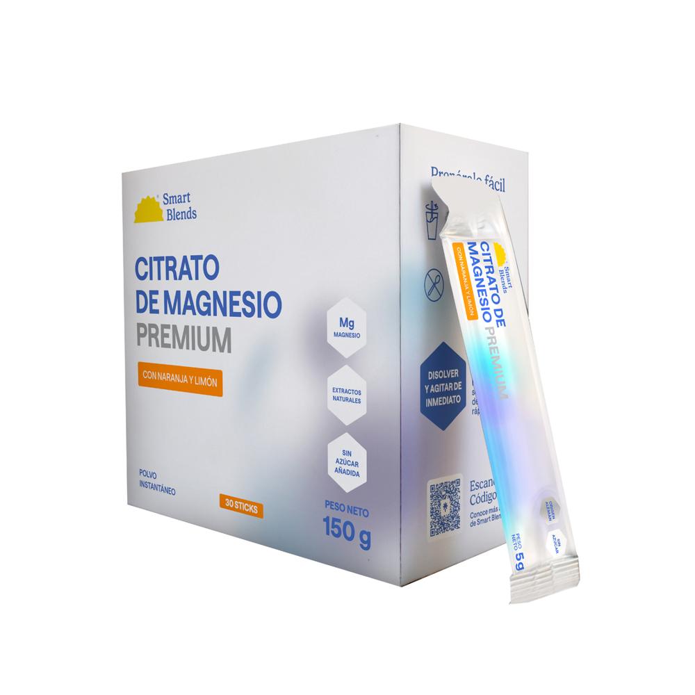 Citrato de Magnesio Premium Naranja Caja de 30 sobres de 5 g cu