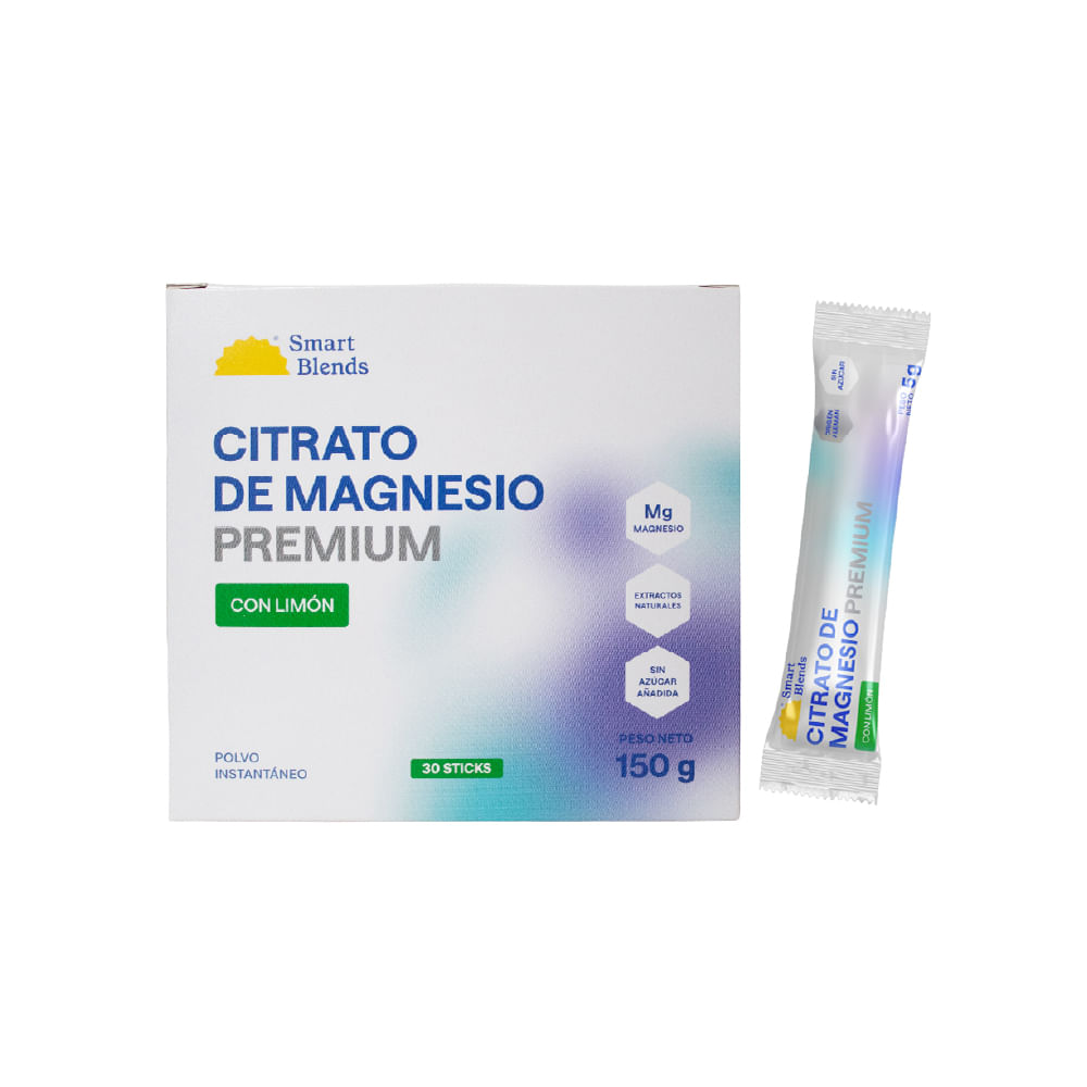 Citrato de Magnesio Premium Limon Caja de 30 sobres de 5 g cu