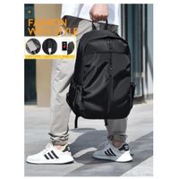 MOCHILA NEGRA NOTEBOOK LAPTOP TRABAJO ESCOLAR VIAJE NEGOCIO MULTIPLES COMPARTIMIENTOS GENIEKA