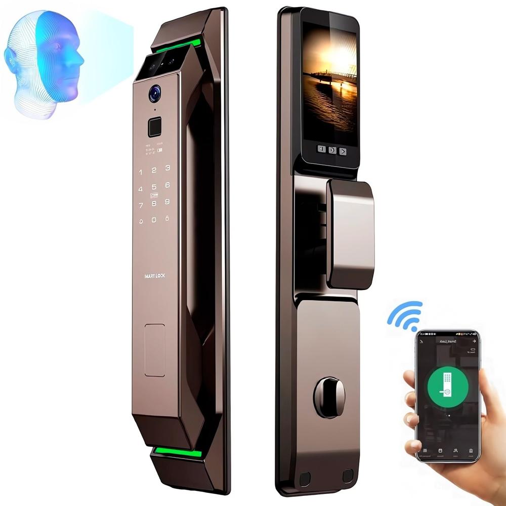 Cerradura Inteligente Smart Apertura Facial 3d Dorado H009 Marron