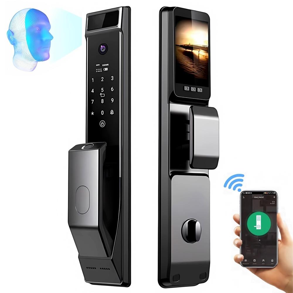 Cerradura Inteligente Smart Apertura Facial 3d Dorado H003 Negro