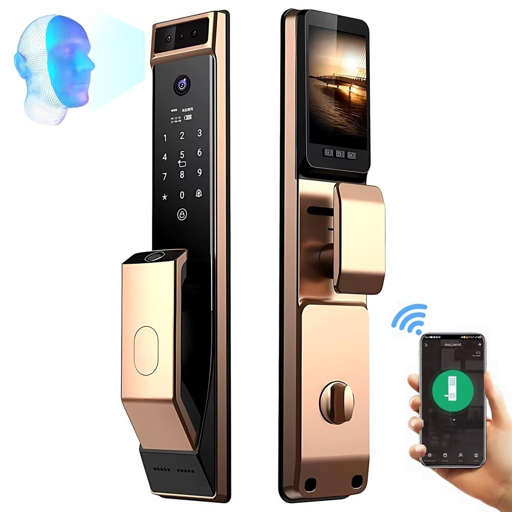 Cerradura Inteligente Smart Apertura Facial 3d Dorado H003 Dorado