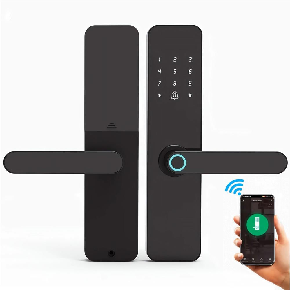 Cerradura Inteligente Smart Chapa Biométrica Wifi F7 Pro Negro