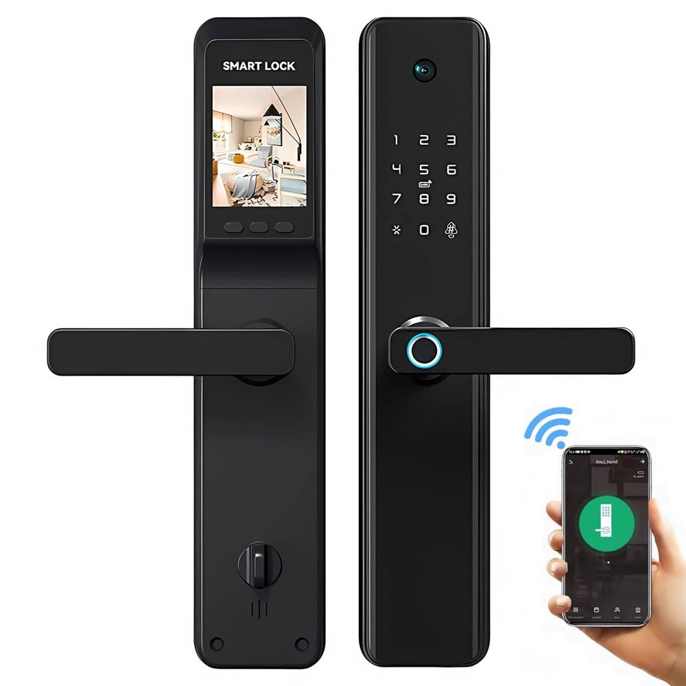 Cerradura Inteligente Smart Chapa Biométrica Wifi M1 Pro Negro