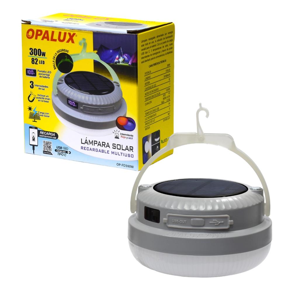 Lampara Portatil Colgante Solar Recargable 300W 82 LED Power Bank OP-FD300W