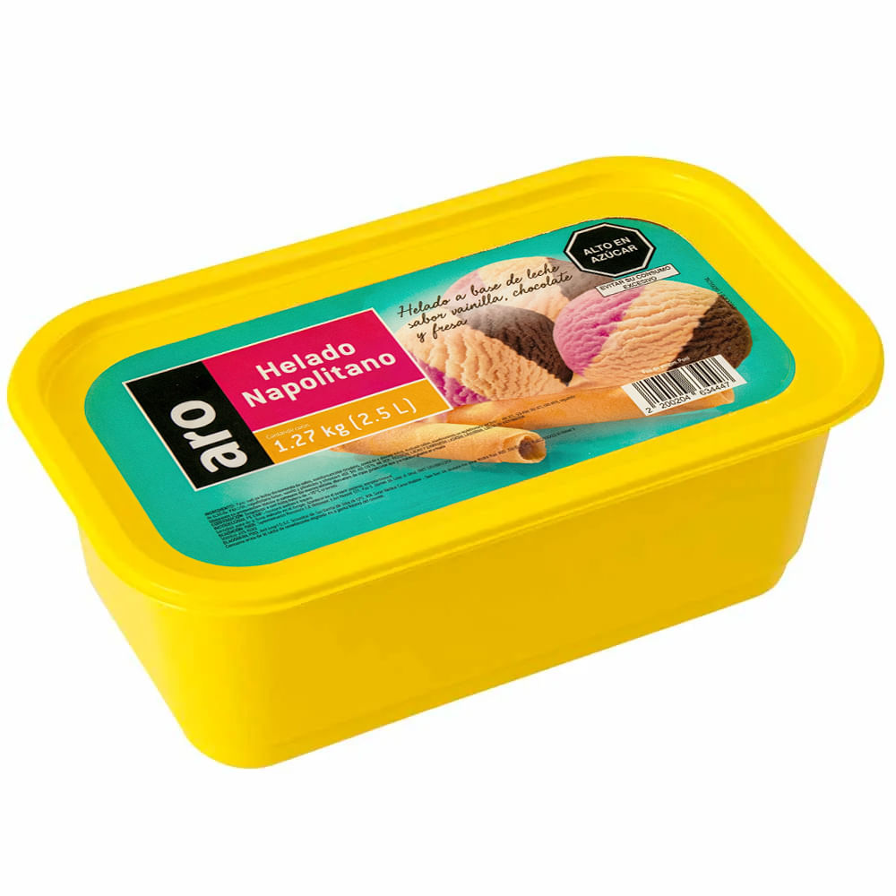 Helado ARO Napolitano Pote 2.5L