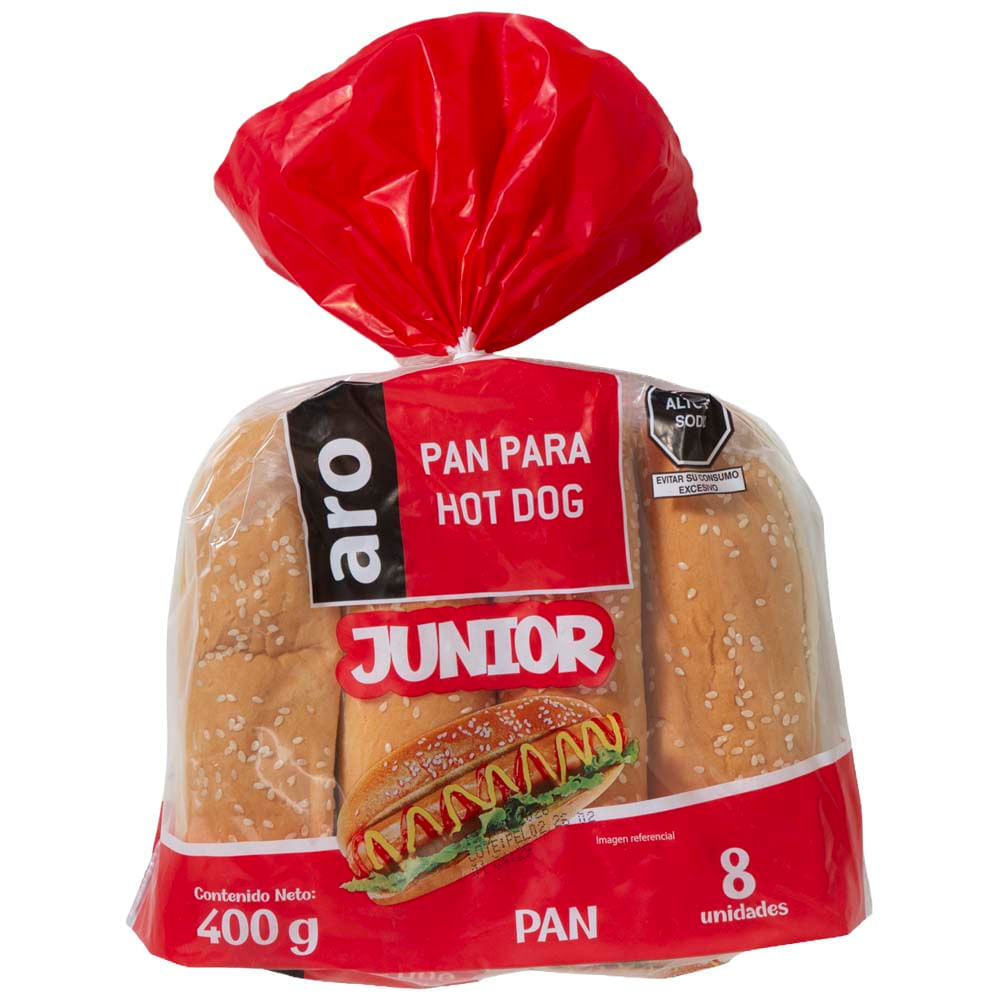 Pan Hot Dog Junior ARO Bolsa 400g Paquete 8un