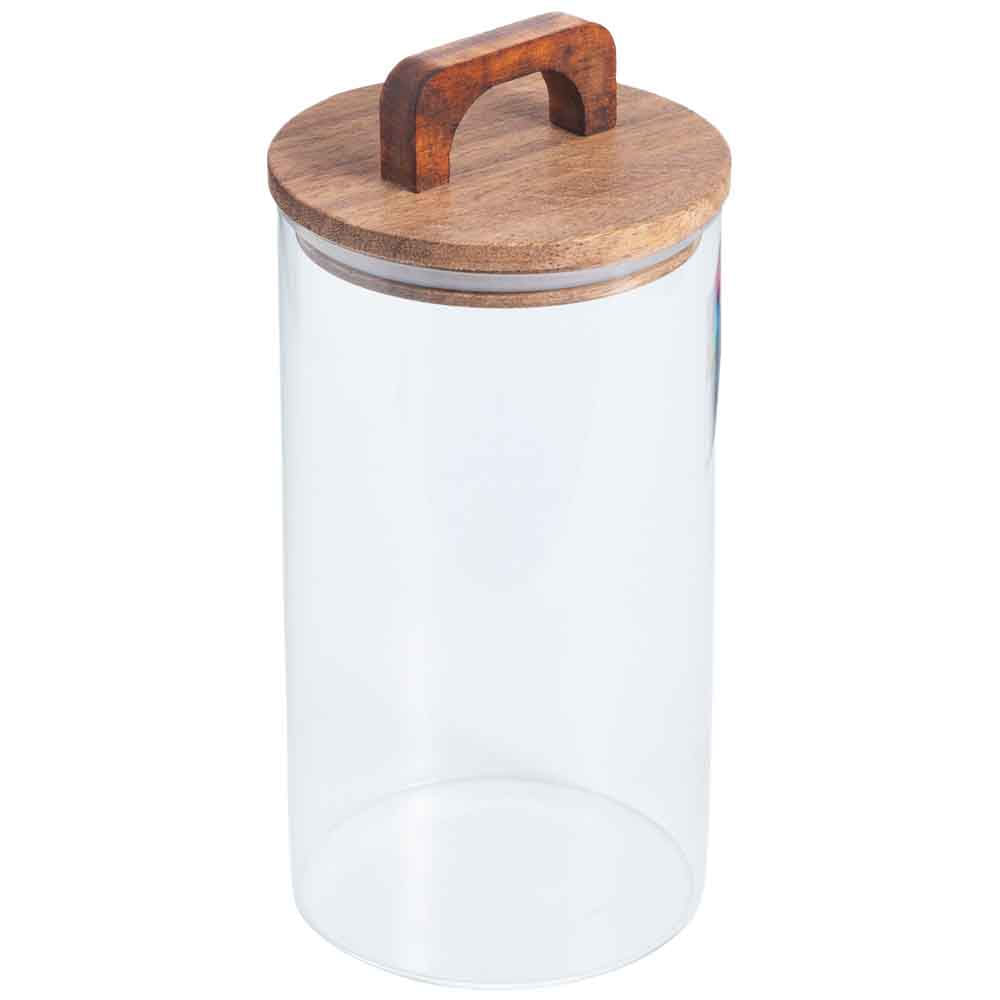 Canister DECO HOME Vidrio 1.3L Tapa Madera