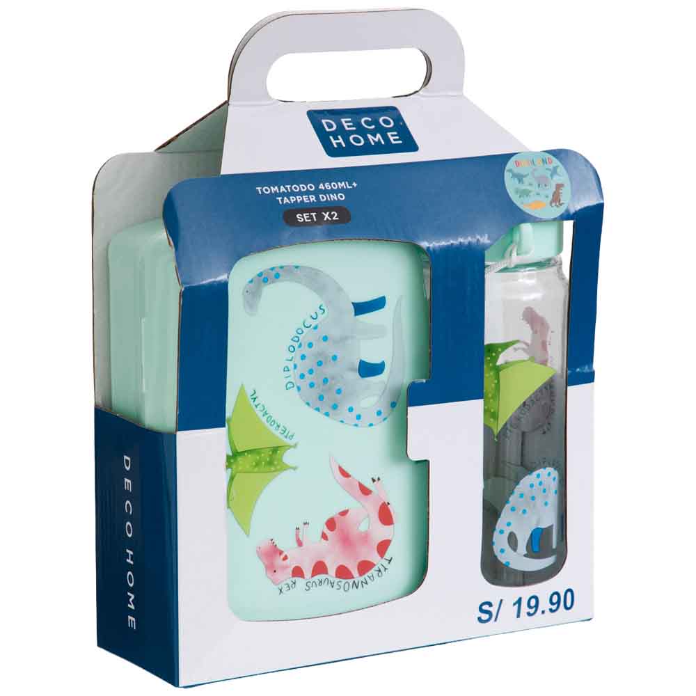 Set Tomatodo DECO HOME 460ml + Táper Dino