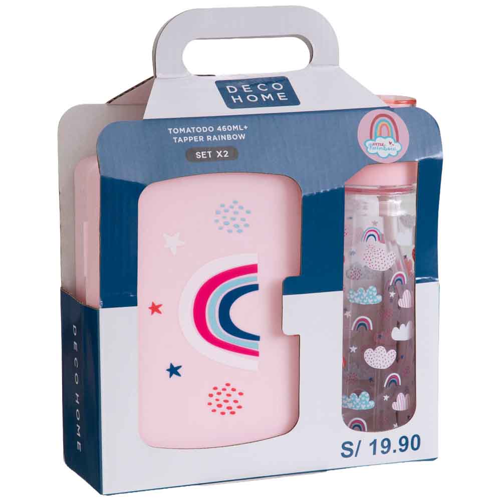 Set Tomatodo DECO HOME 460ml + Táper Little Rainbow