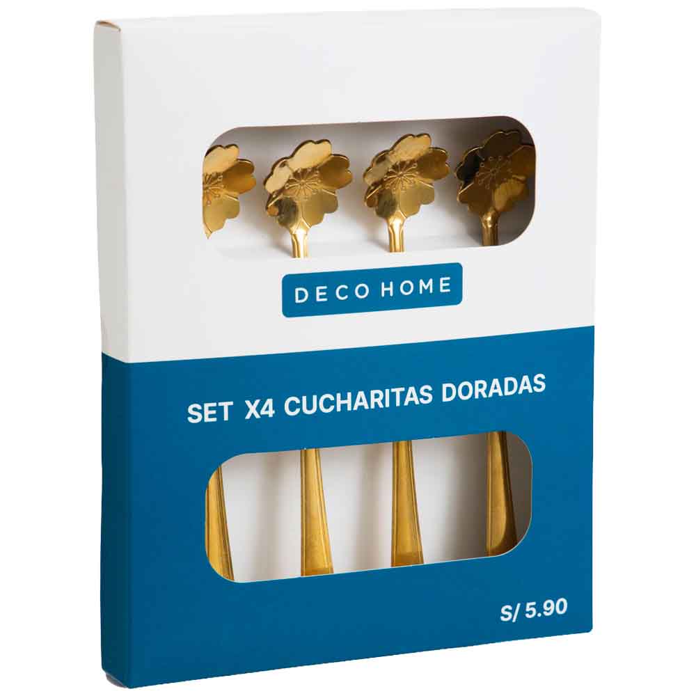 Set Cucharitas Doradas DECO HOME Ave x4un