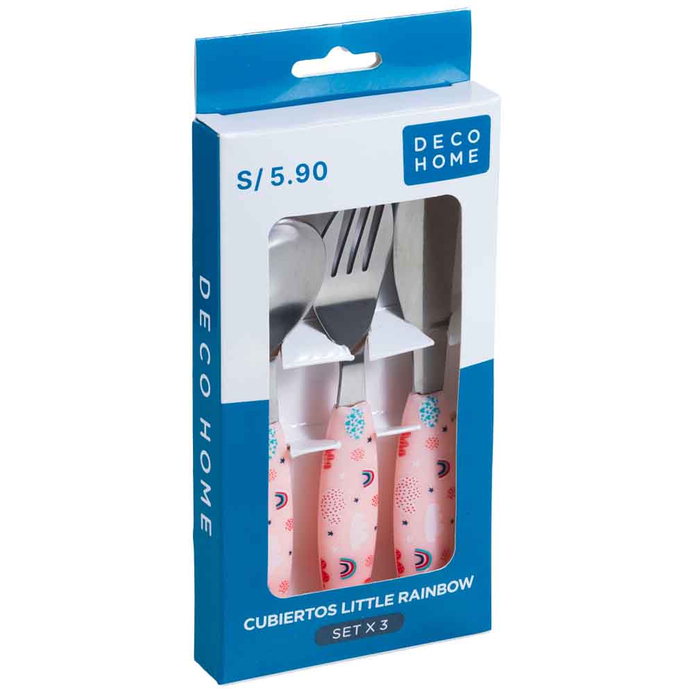 Set Cubiertos DECO HOME Little Rainbow x3un
