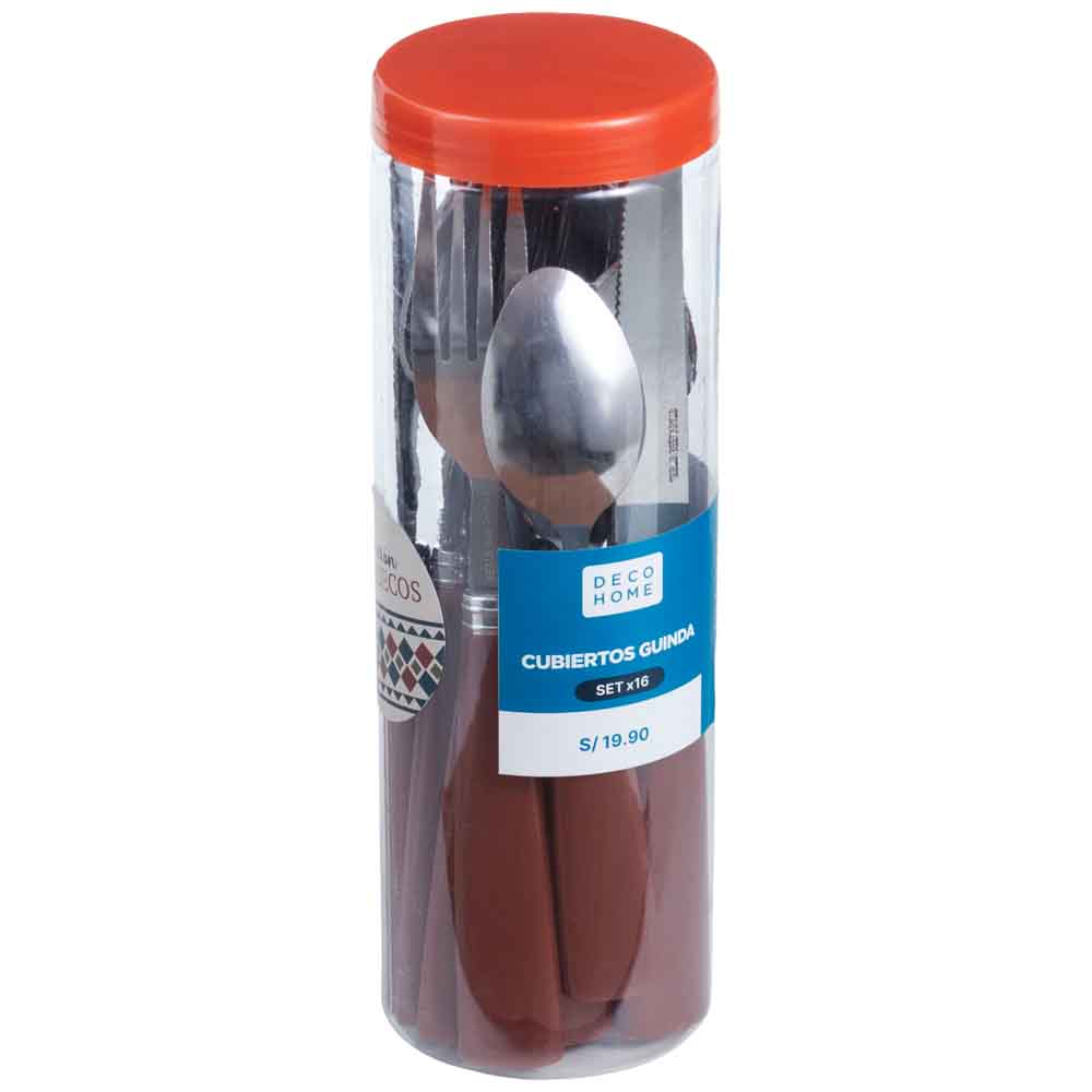 Set Cubiertos DECO HOME Guinda Marruecos x16un