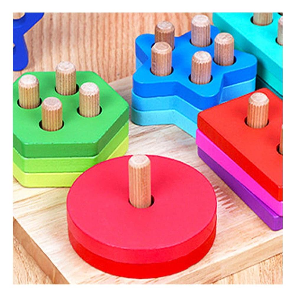 Piezas de Encaje Geometrico y Caja Chica Interactivo Y+Regalo Sticker