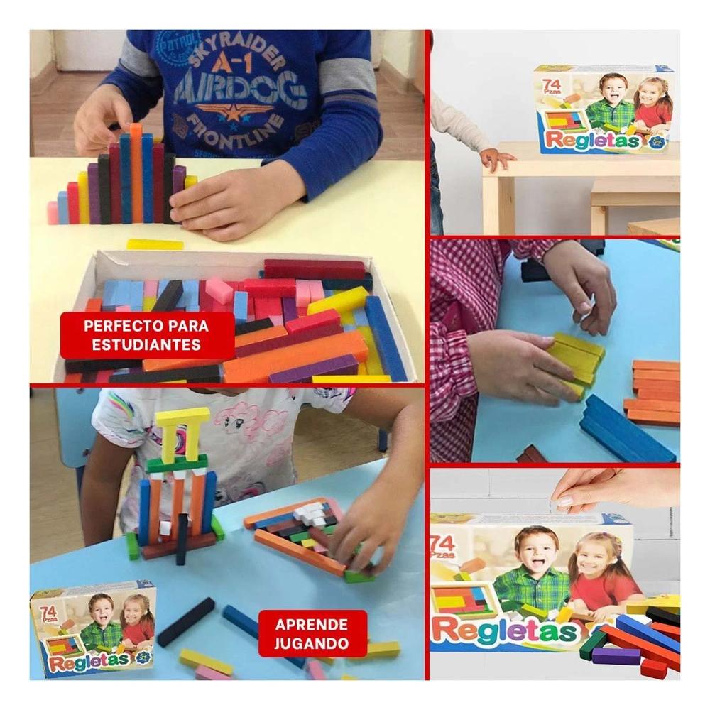 Set de Regletas Educativas Multicolor con 74 Piezas Y+Papel Regalo