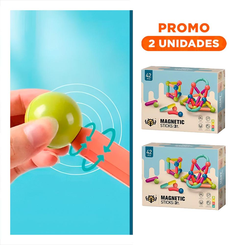 Pack2 Bloques Magneticos Educativos con Piezas Creativas para Juego en Casa Y+Regalo Sticker