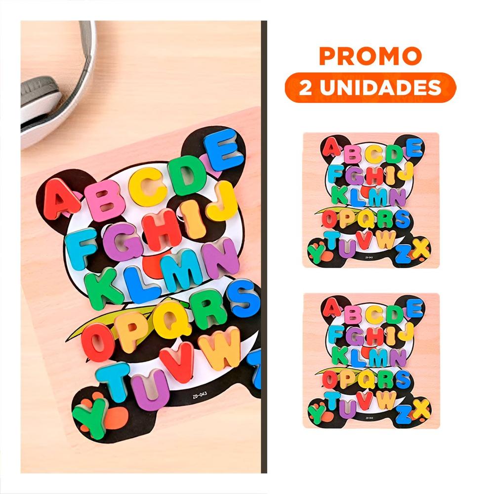 Pack2 Herramienta Educativa Abecedario Letras Encajables Osito Aprendizaje Y+Regalo Sticker