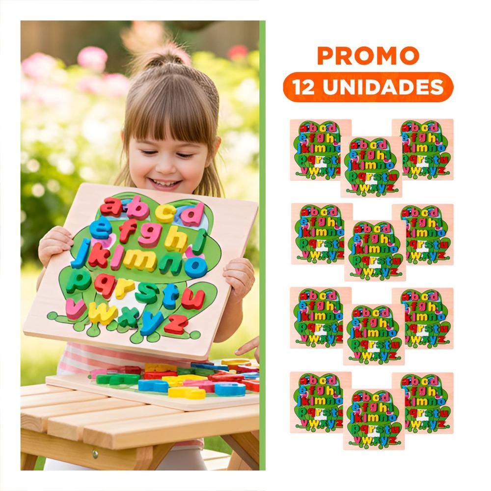 Pack12 Creativo Didactico Abecedario Letras Encasables Rana Letras minusculas