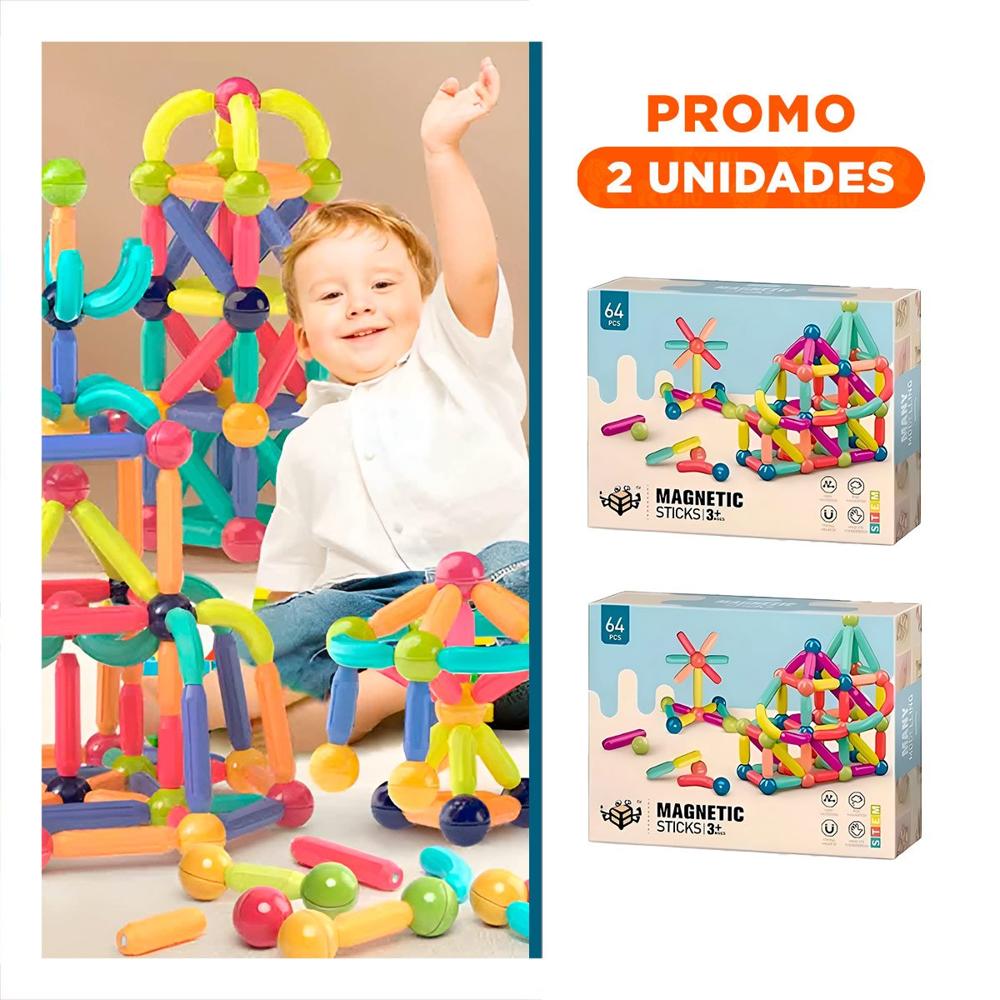 Pack2 Elemento Magnetico Piezas para Creatividad Educativa y Didactica Y+Regalo Sticker