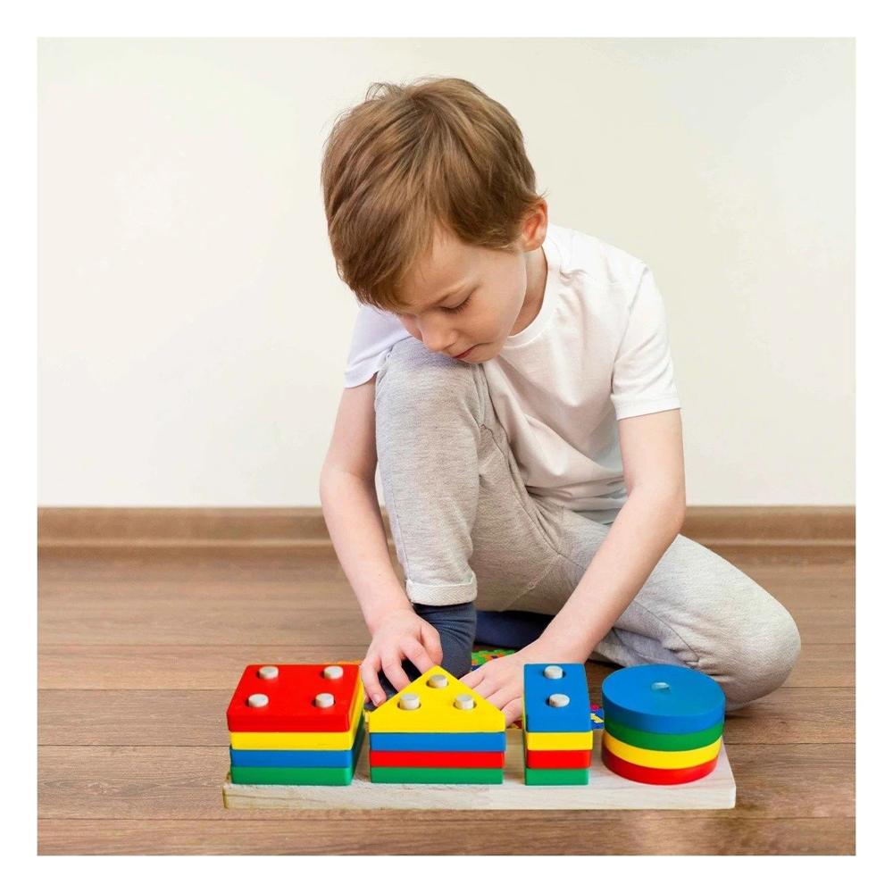 Pack2 Conjunto de Encaje Geometrico 4 Piezas para Juego Educativo