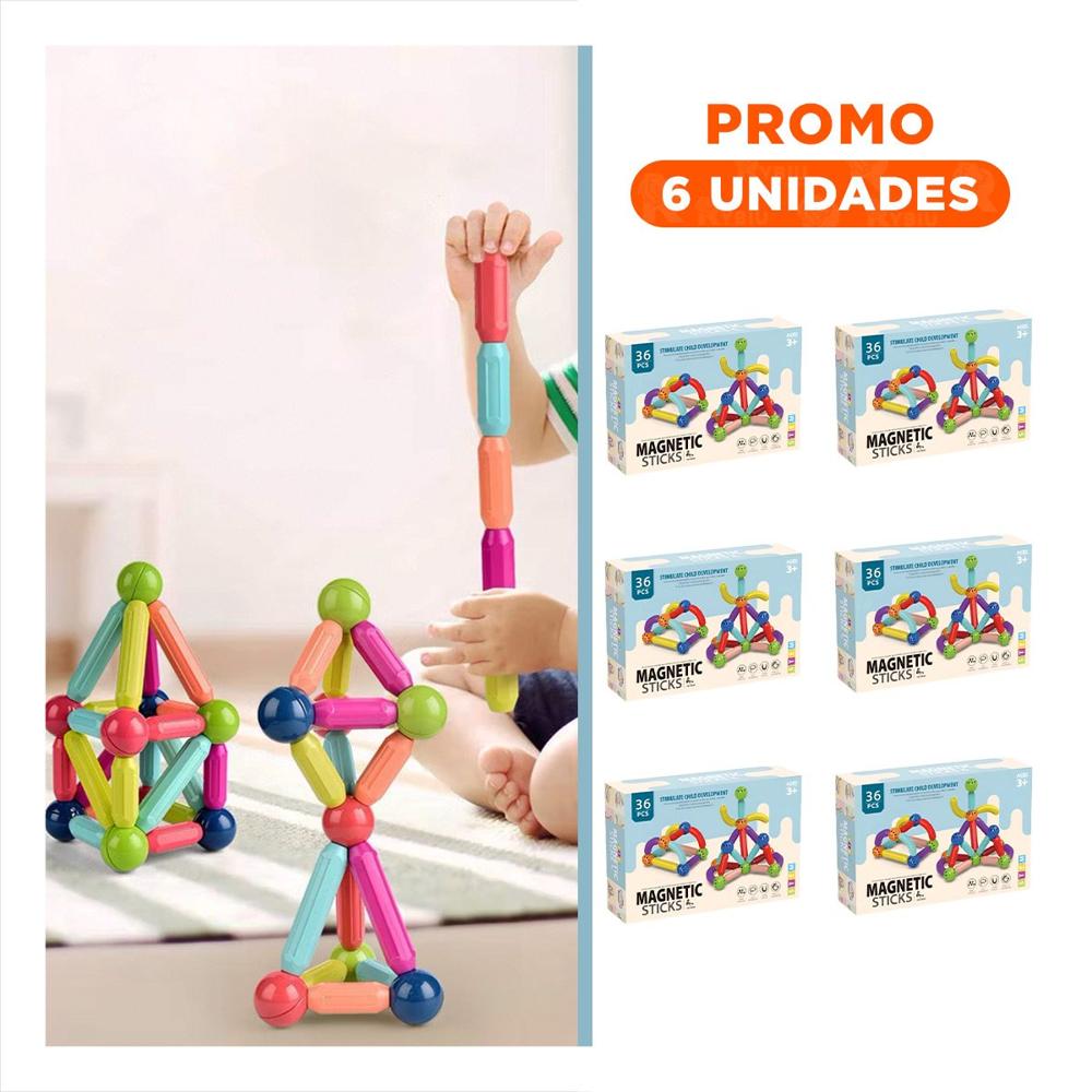 Pack6 Set Magnetico con Piezas Educativas para Estimular la Imaginacion Y+Regalo Sticker