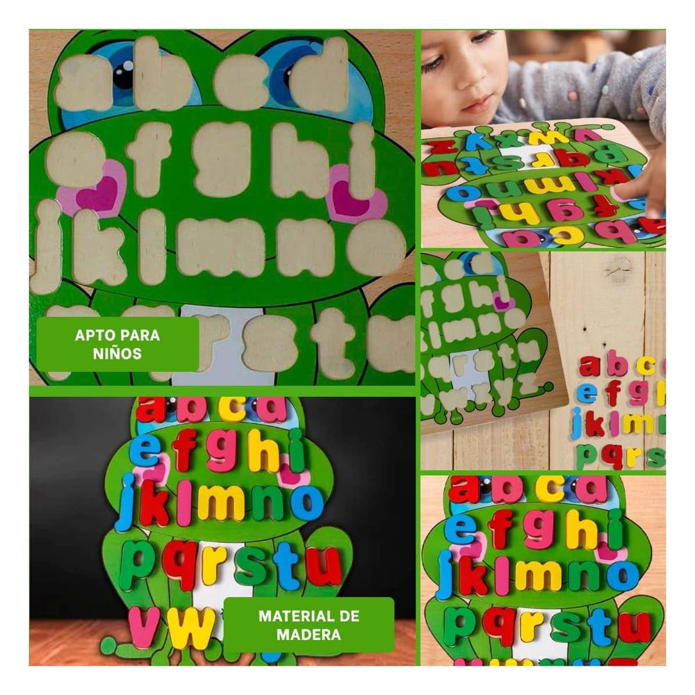 Educativo Abecedario Didactico Letras Encasables Rana Letras minusculas Y+Ligas Regalo