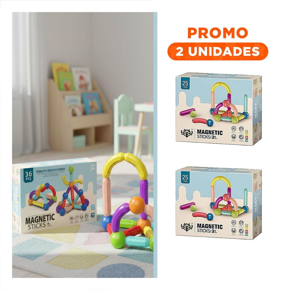 Pack2 Creatividad Magnetica Didactica para Hogar con Piezas Creativas Y+Regalo Sticker