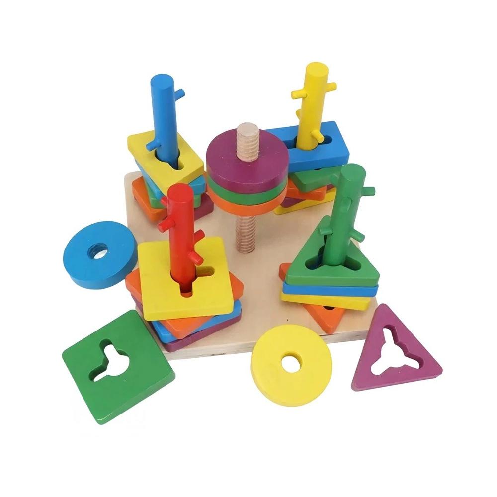Interactivo de Encaje Multicolor con Figuras de Madera para Desarrollo y Hogar Y+Regalo Sticker