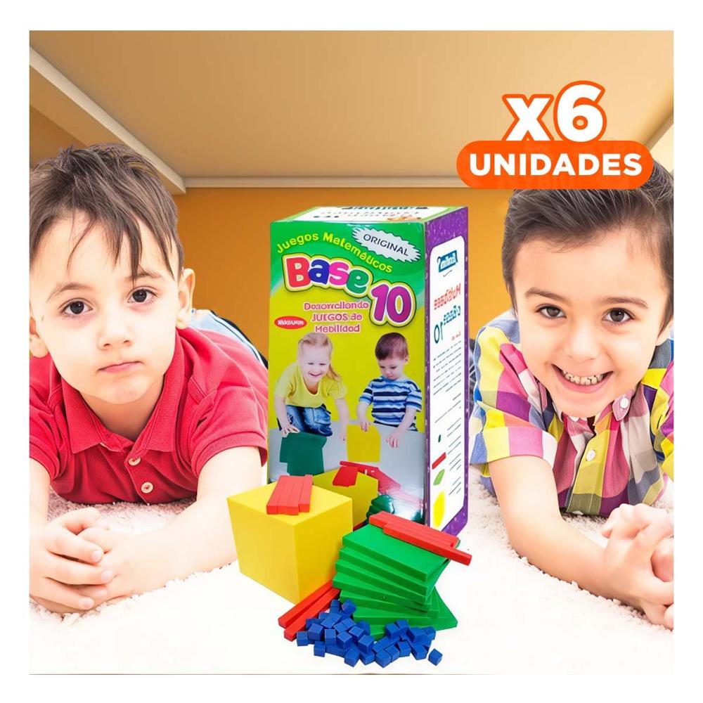 Pack6 Conjunto Educativo Base 10 para Desarrollar Habilidades Matematicas en Ninos