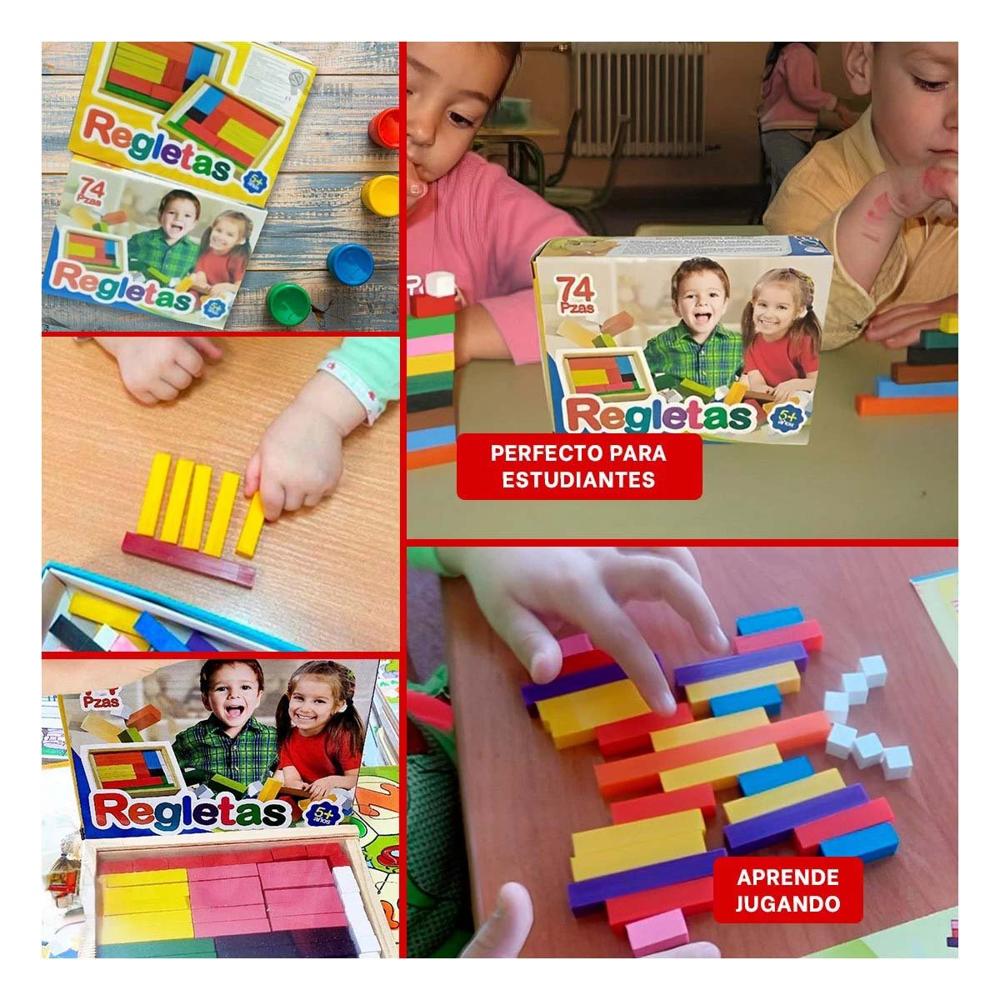 Pack2 Figuras de Regletas Multicolor con 74 Piezas Y+Papel Regalo